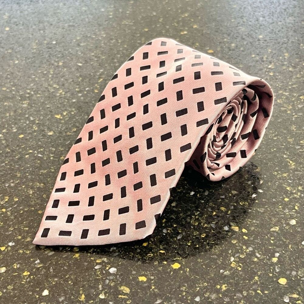 Stefano Ricci Vintage Pink/Black Silk Tie.
